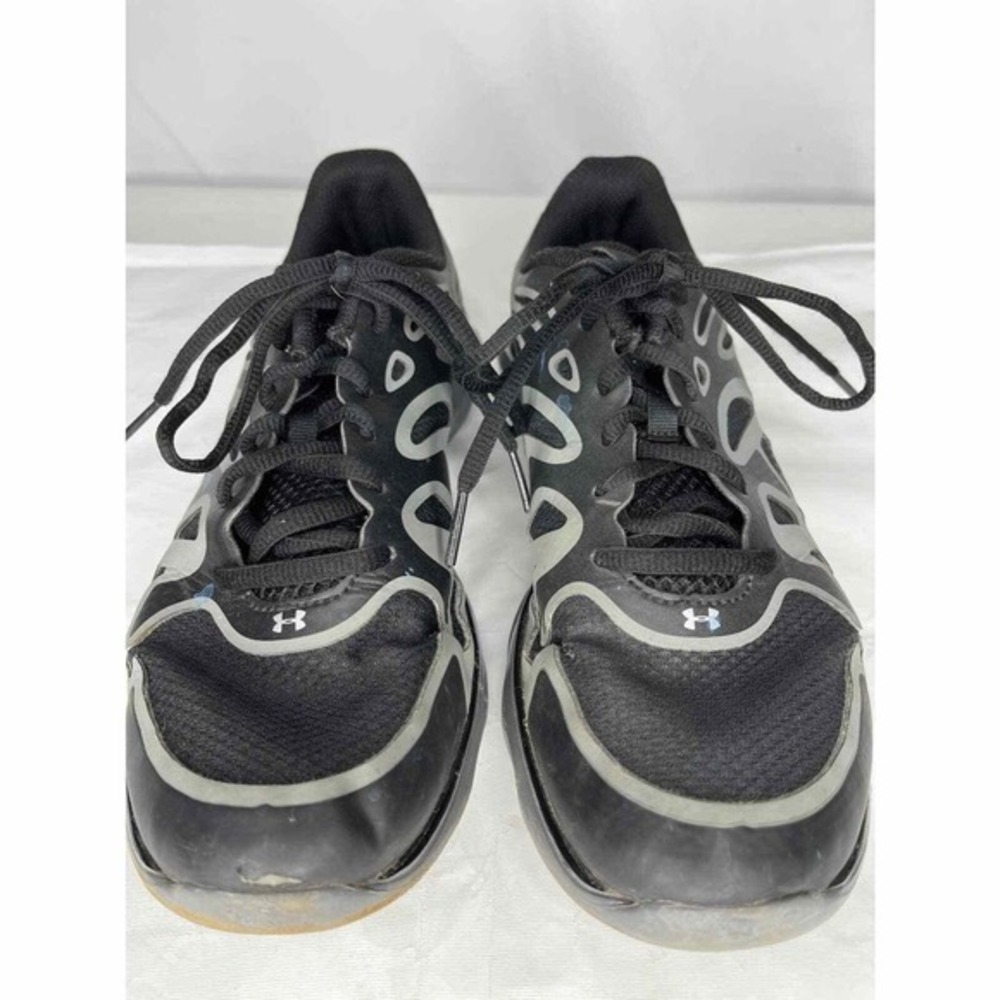 Under armour Youth Running Shoes Sz 6Y Black Gray Micro G Spine Lace Up Athletic